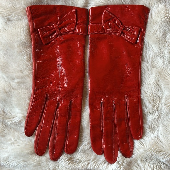 Kate Spade Red Patent Leather Gloves - Picture 2 of 7